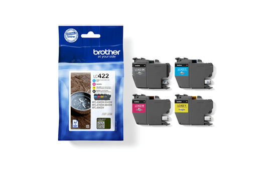 Brother LC422VALDR blækpatron 4 stk Original Standard udbytte Sort, Blå, Magenta, Gul