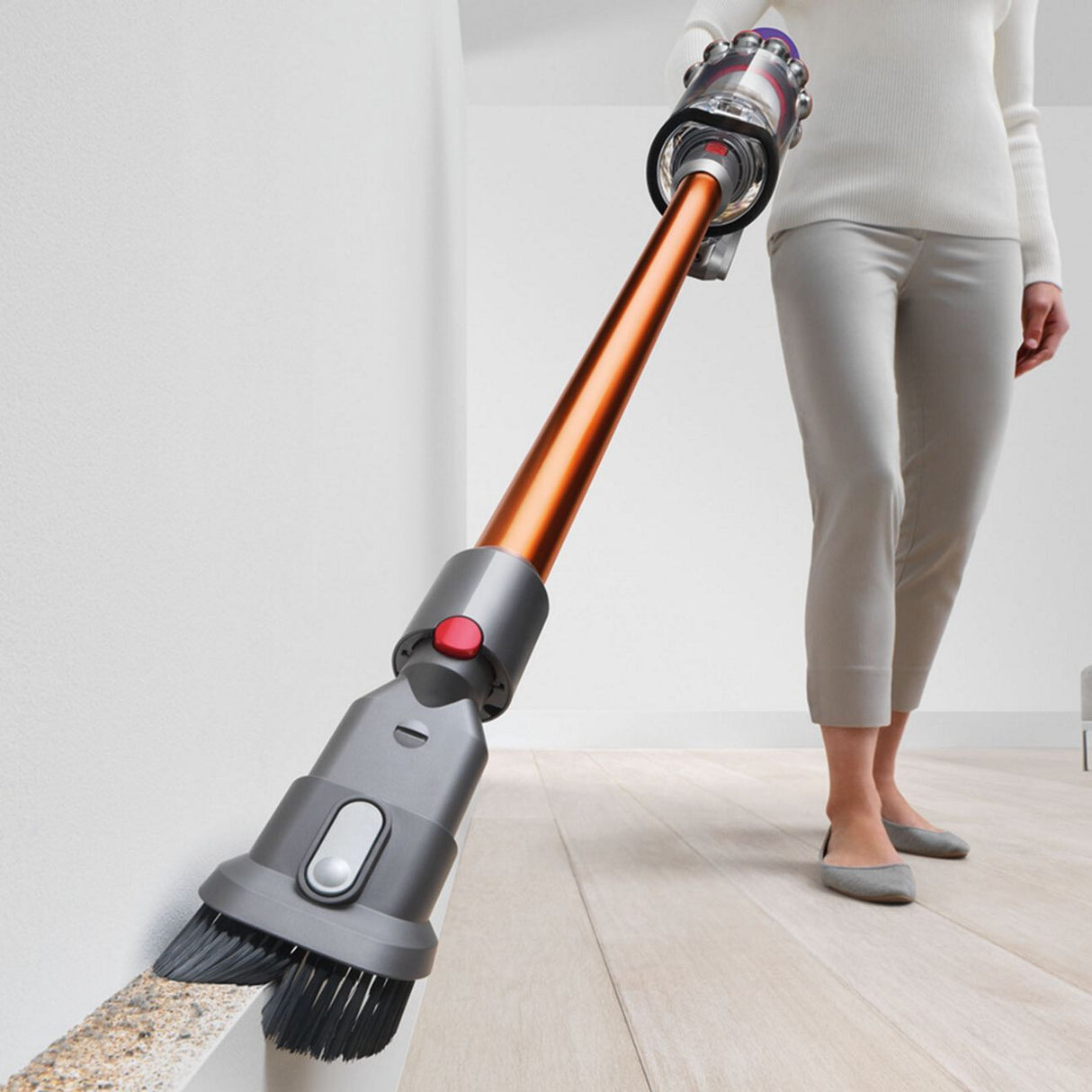 Dyson Cyclone V10 Absolute 2-i-1 stangstøvsuger Batteri Dry Poseløs Kobberfarve, Nikkel