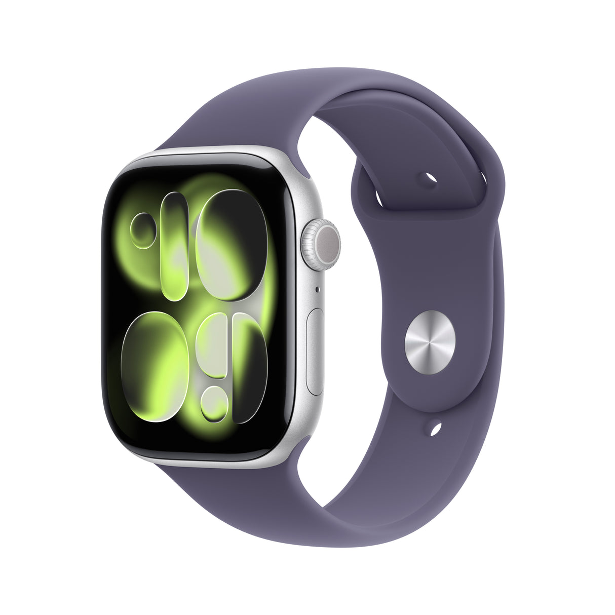 Apple Watch Series 11 GPS 46mm Silver Aluminium Case with Purple Fog Sport Band - M/L