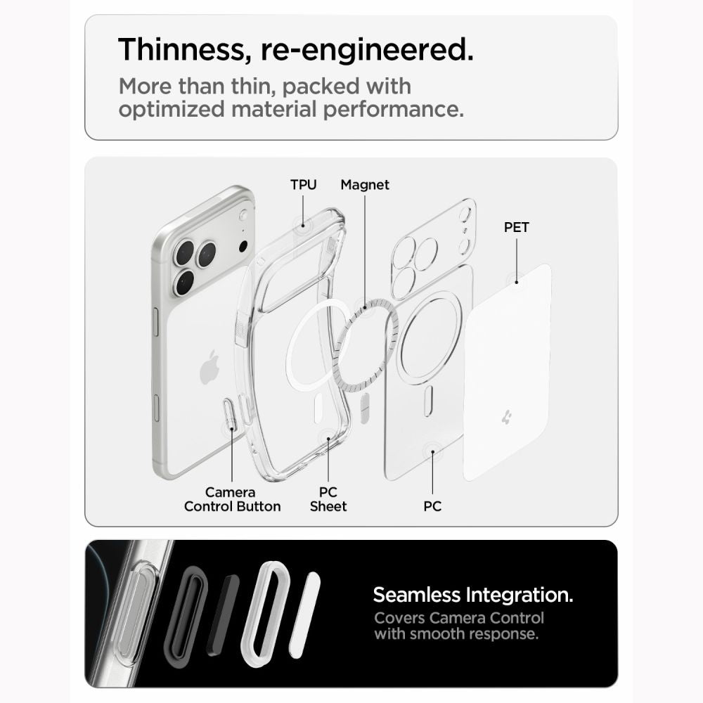 Spigen Ultra Hybrid T Magsafe Iphone 17 Pro / 18 Pro Glossy Hvid