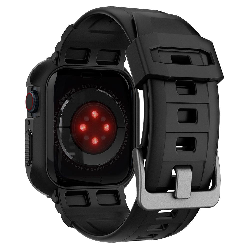 Spigen Rugged Armor ”Pro” Apple Watch 6 / 7 / 8 / 9 / Se 1 / 2 / 3 (44 / 45 Mm) Sort