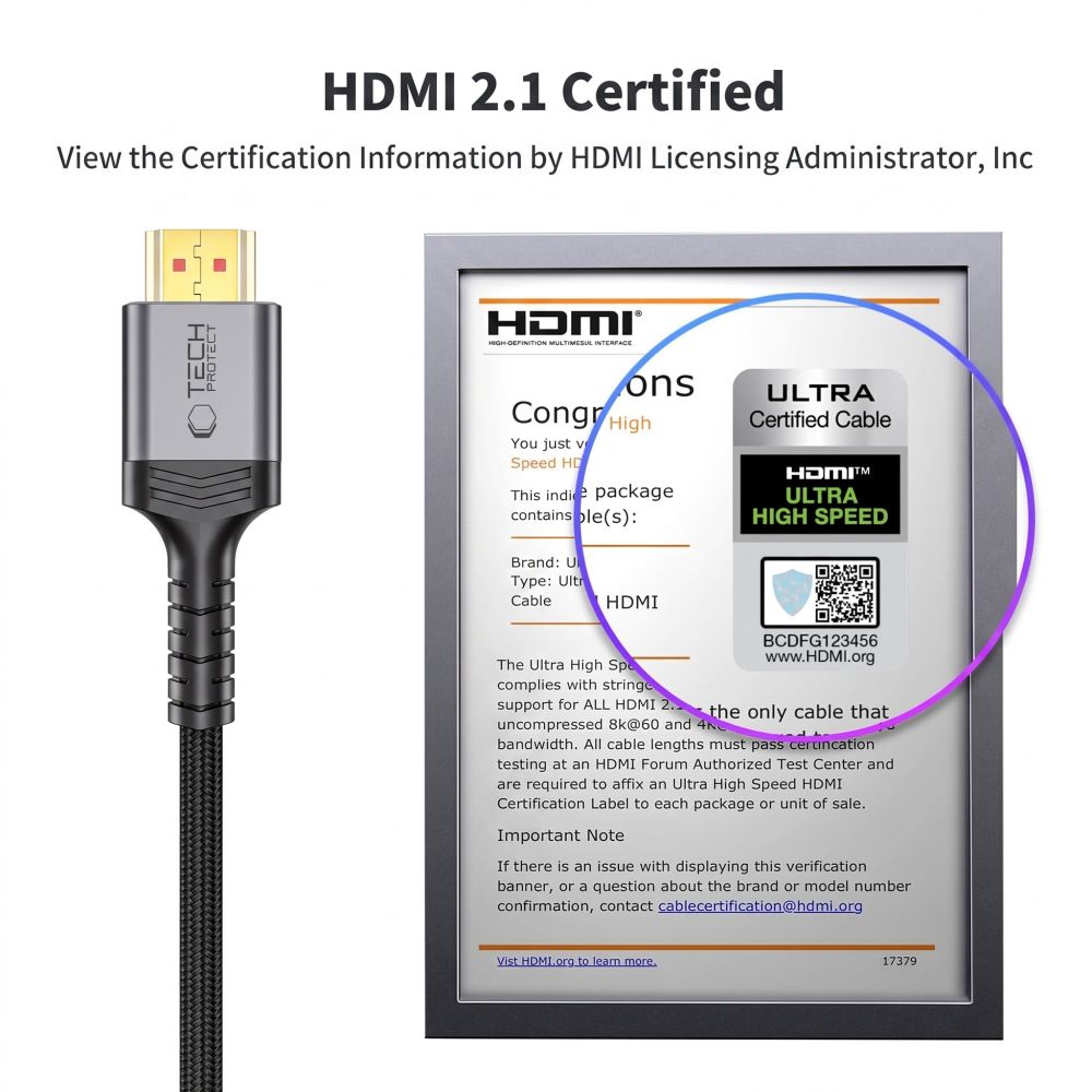 Tech Protect Ultraboost Kabel Hdmi 2.1 4 K 120 Hz / 8 K 60 Hz 200 Cm Sort