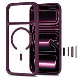Tech Protect Magone Magsafe Cc + Glas 2 Pak Iphone 17 Pro Max / 18 Pro Max Burgundy/Clear