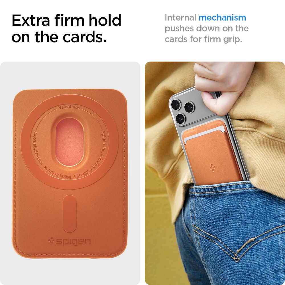 Spigen Valentinus Magsafe Universal Magnetisk Kortholder Metallisk Orange