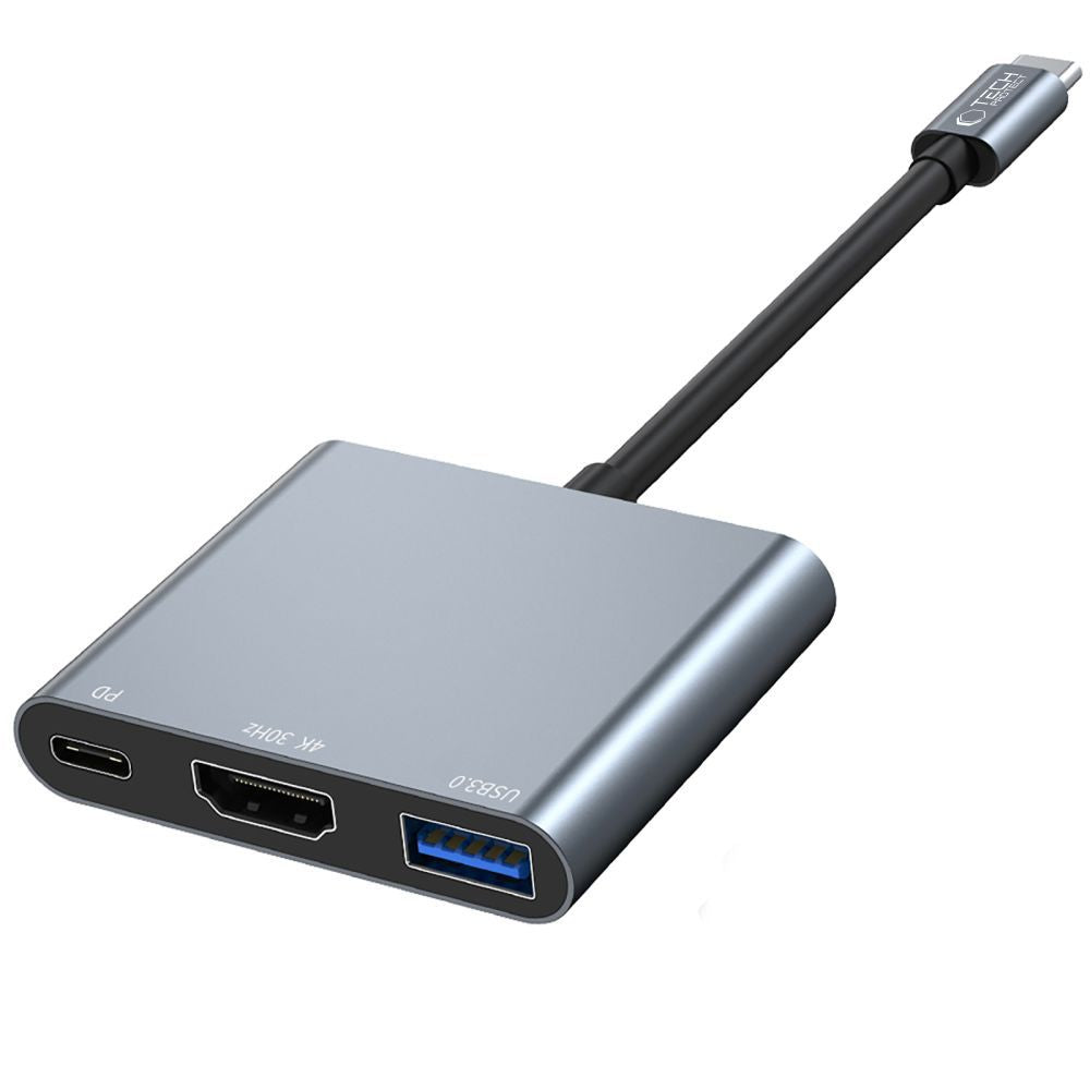 Tech Protect V1 Hub Adapter 3 I 1 Grå