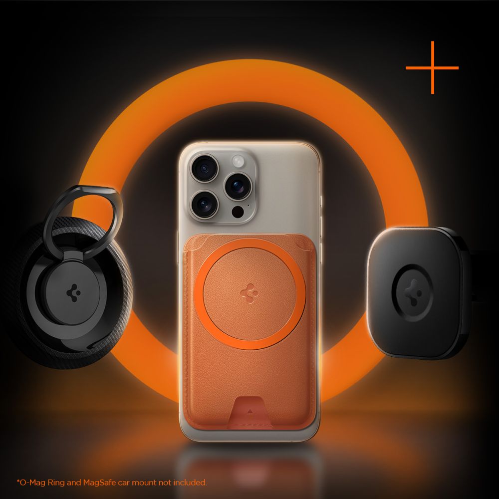 Spigen Valentinus Magfit+ Magsafe Universal Magnetisk Kortholder Metallisk Orange