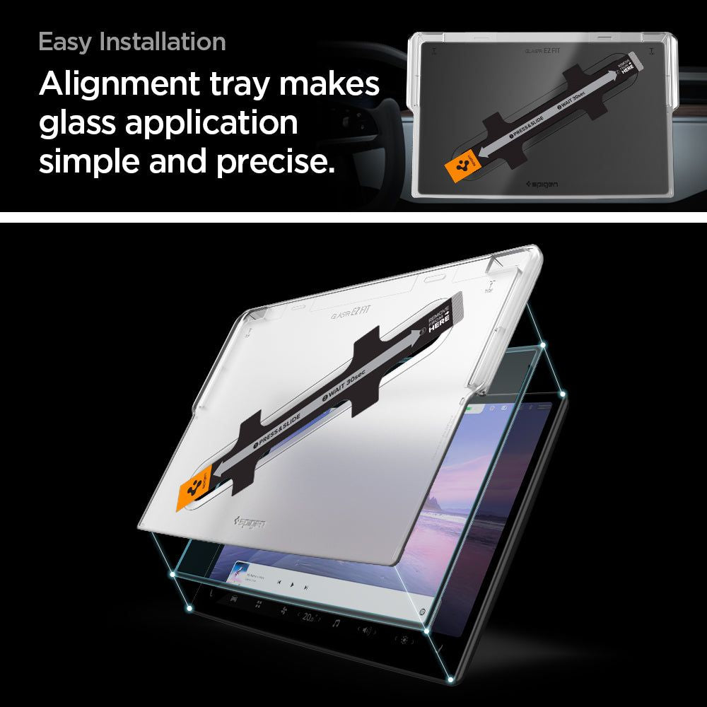 Hærdet Glas Spigen Glas.Tr ”Ez Fit” Tesla Model X 2022 2026 / Model S 2021 2026 Sort