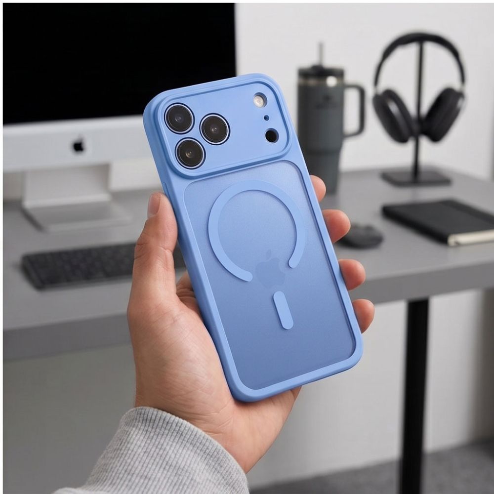 Tech Protect Basicmag Magsafe Iphone 17 Pro / 18 Pro Mat Lysblå