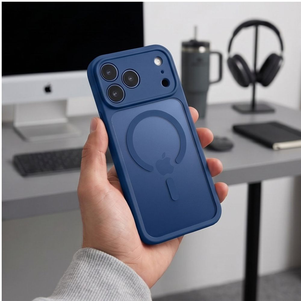 Tech Protect Basicmag Magsafe Iphone 17 Pro Max / 18 Pro Max Mat Dyb Blå