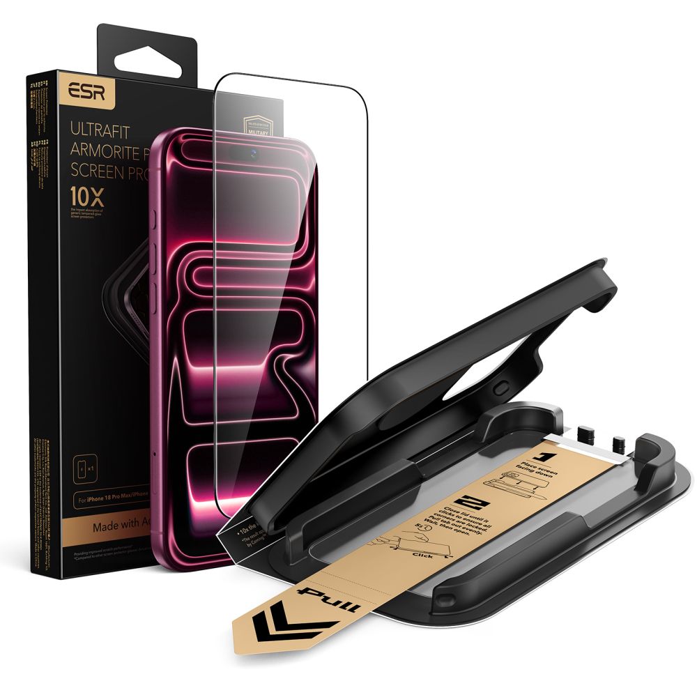 Hærdet Glas Esr Ultrafit Armorite Pro Hærdet Glas Iphone 17 Pro Max / 18 Pro Max Sort