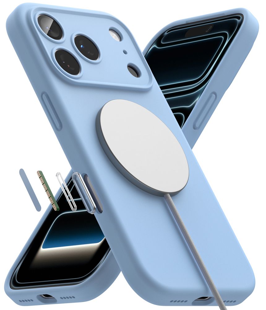 Ringke Silikone Magnetisk Magsafe Iphone 18 Pro Lyseblå