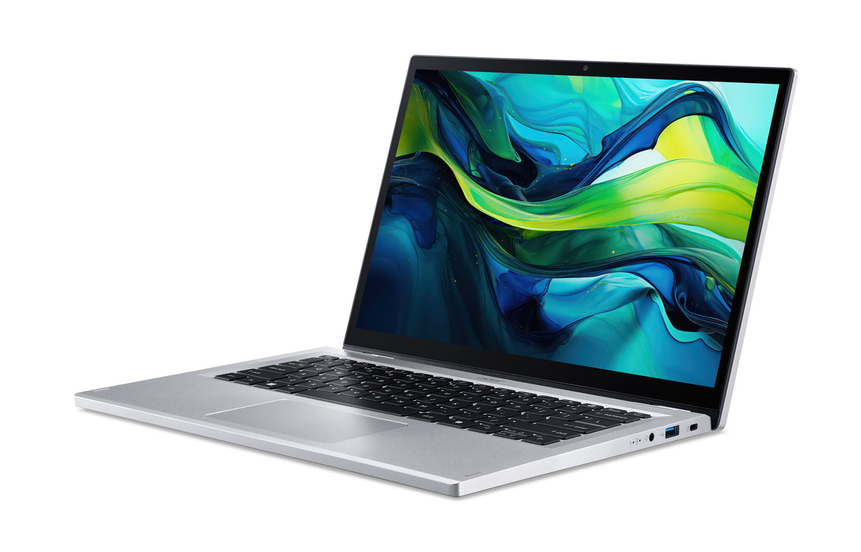 Acer Aspire Go Spin 14 AGSP14-31PT-C72L Intel® N N150 Hybrid (2-i-1) 35,6 cm (14") Berøringsskærm WUXGA 16 GB LPDDR5-SDRAM 512 GB SSD Wi-Fi 6 (802.11ax) Windows 11 Home Sølv
