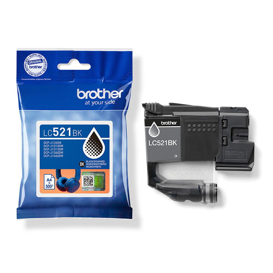 Brother LC521BK blækpatron 1 stk Original Sort