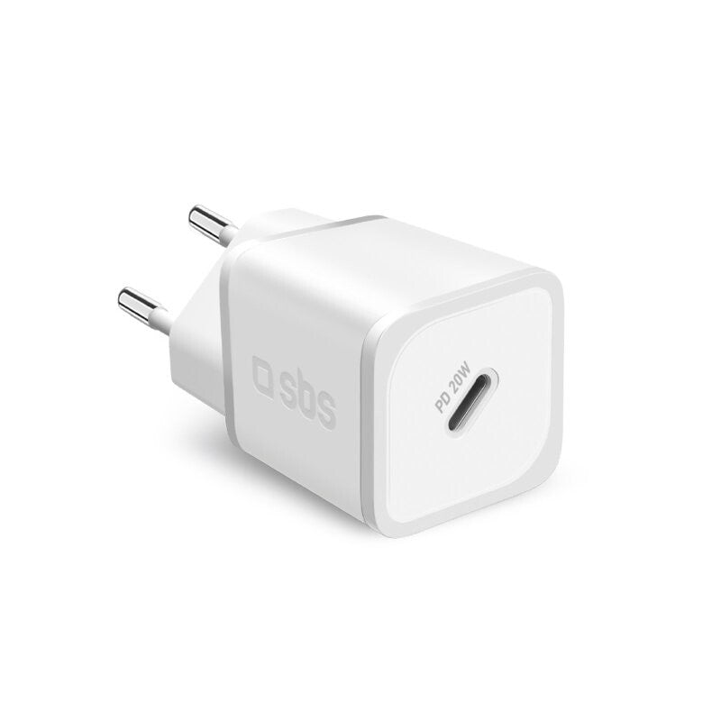 SBS TETRGAN1C20W oplader til mobil enhed Hovedtelefoner, Bærbar højttaler, Smartphone, SmartWatch, Tablet Hvid Vekselstrøm Hurtig opladning Indendørs