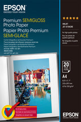 Epson Premium halvblankt fotopapir, 251 g/m2, 20 ark