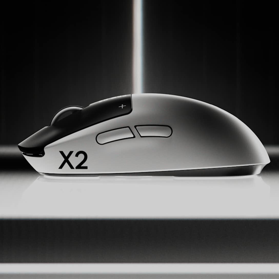 Logitech G PRO X2 SUPERSTRIKE mus Spil Højre hånd RF Wireless + USB Type-C Optisk 44000 dpi
