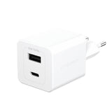 PanzerGlass empower by ® Turbo 35W Oplader inkl. USB-C + USB-A | EU Stik | Silver White
