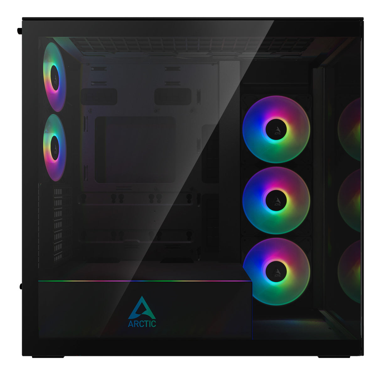 Arctic Xtender Case Mirror Black Tårn Udvidet ATX Ingen strømforsyning Glass Sort