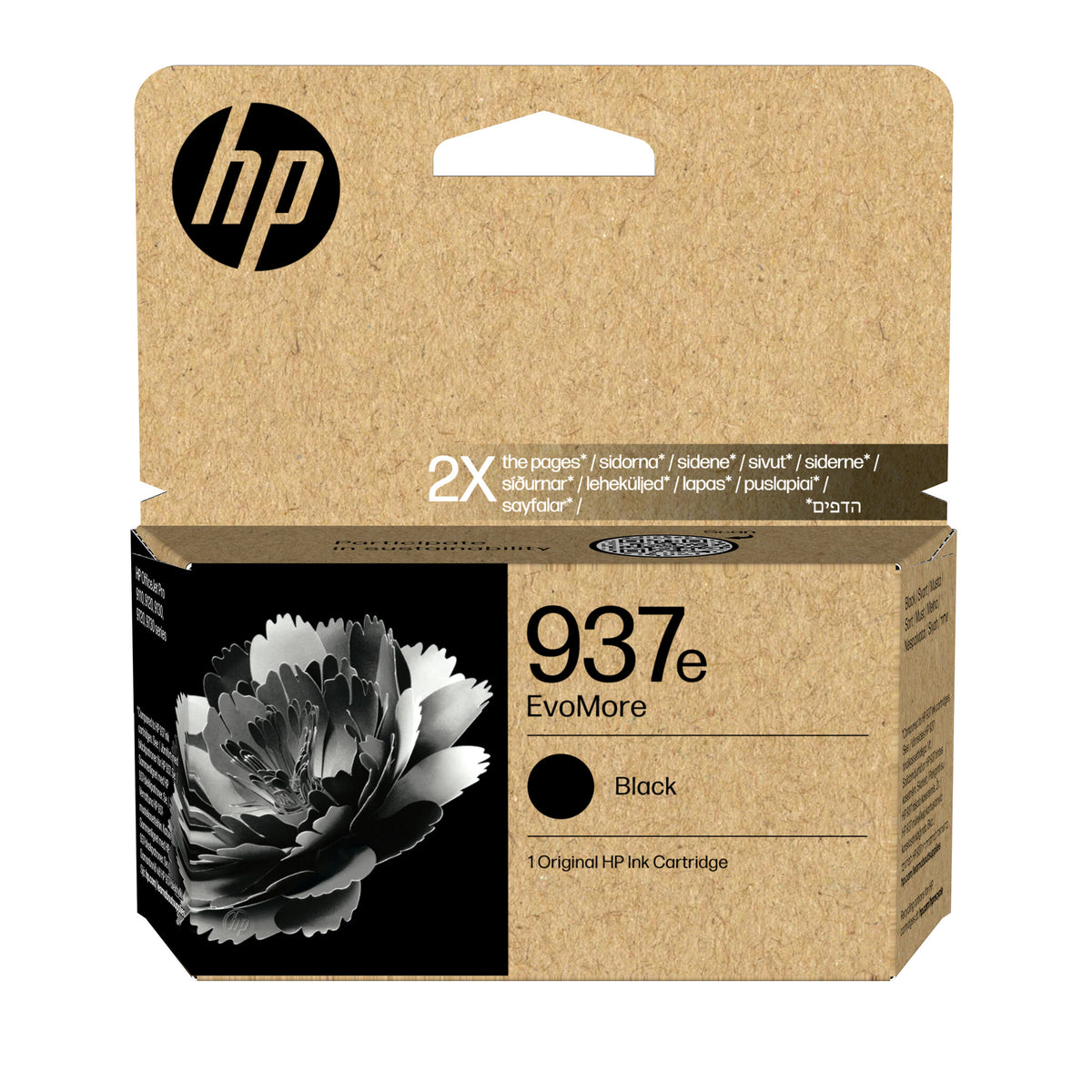 HP 937e EvoMore Sort 2500 sider Blæk