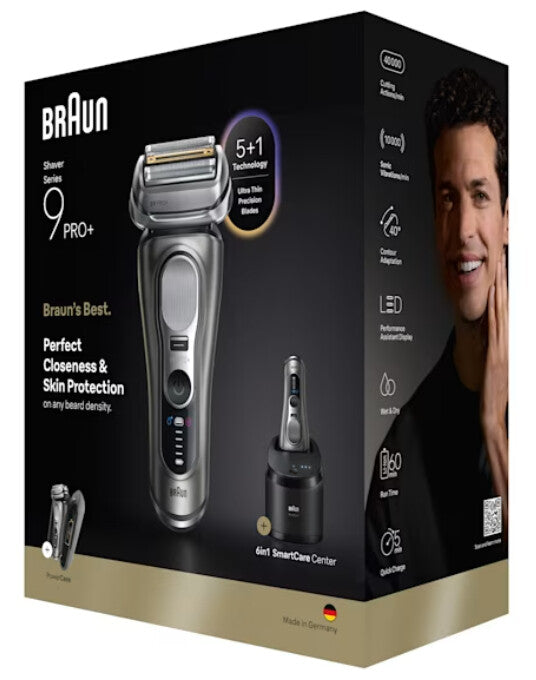 Braun Series 9 Pro+ 9675cc Folie shaver Trimmer Grå, Sølv