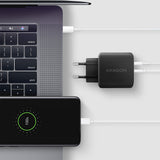 Axagon ACU-PQ45 QC 3.0, 4.0/AFC/FCP/PPS/PD, 45W, schwarz - Netzladegerät mit USB-A und USB-C Schnittstelle Mobiltelefon, Smartphone, SmartWatch, Tablet, Universel Sort Vekselstrøm Hurtig opladning Indendørs