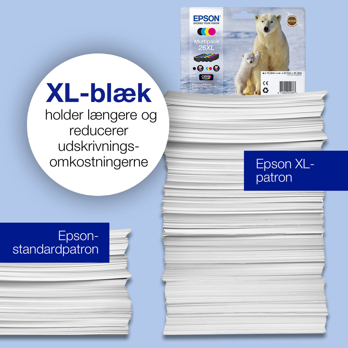 Epson Polar bear 26 isbjørn Claria Premium multipakke 4-farve blæk