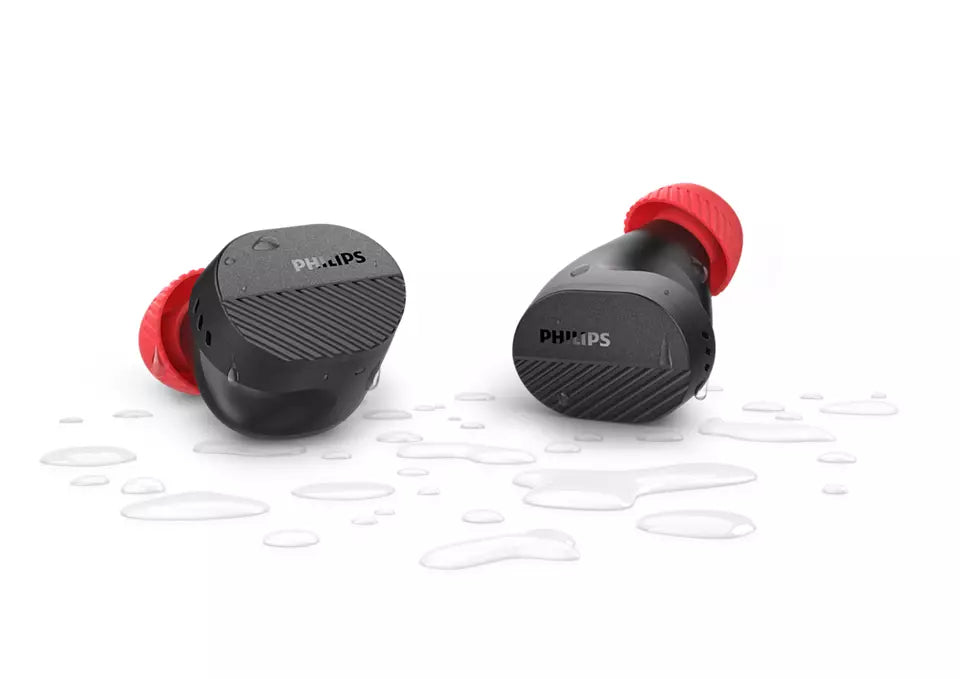 Philips TAA5508BK Trådløs Ægte trådløse øretelefoner Sort Rød