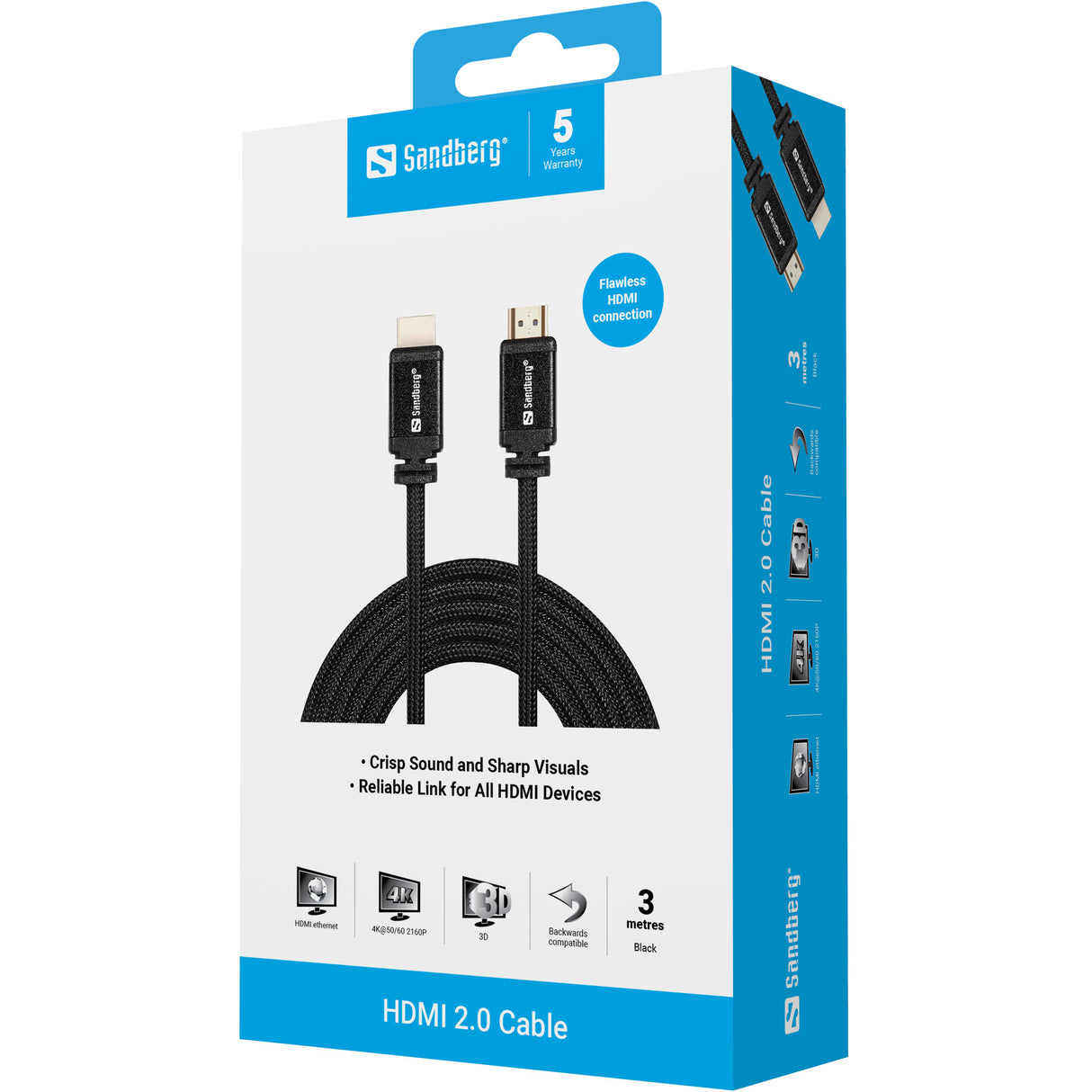 HDMI 2.0 19M-19M Cable, Black (3m)