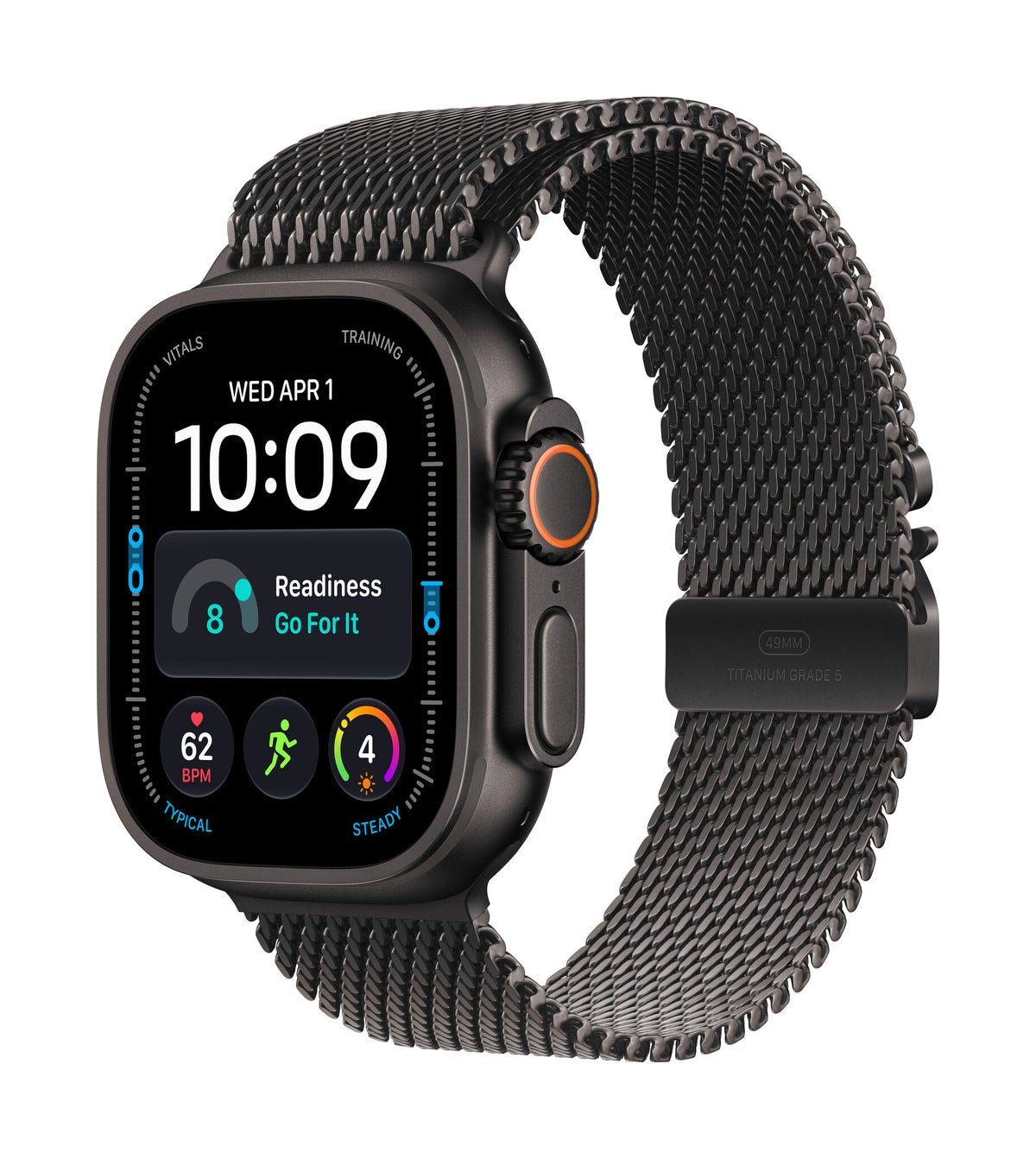 *Apple Watch Ultra 4 GPS + Cellular 49mm Black Titanium Case with Black Titanium Milanese Loop - M