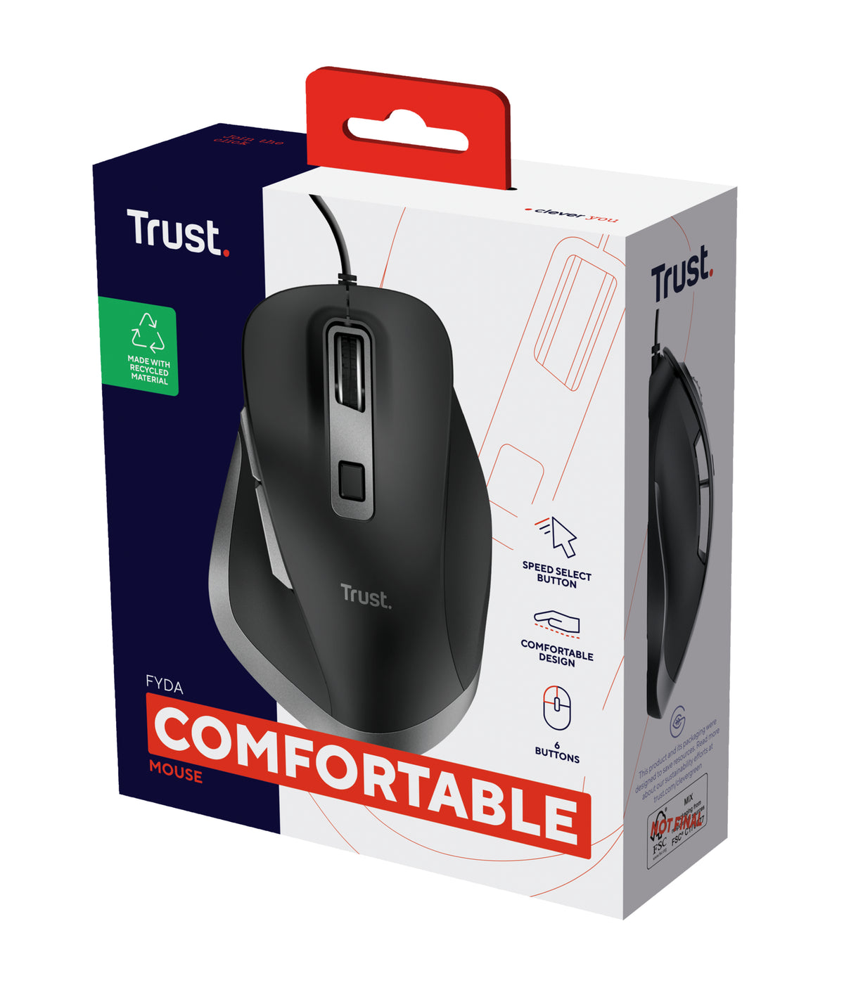 Trust Fyda Mouse ECO 302287 ergonomisk mus