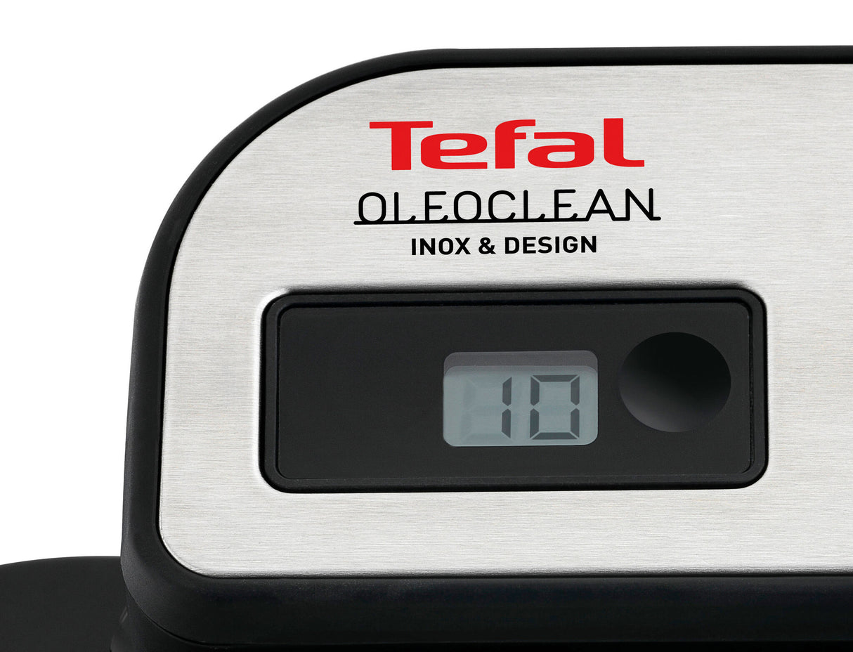 Tefal Oleoclean Pro Inox & Design FR8040 Enkelt 3,5 L 2300 W Sort, Rustfrit stål