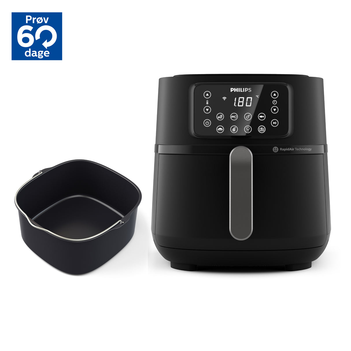 Philips Series 5000 HD9285 XXL Connected Airfryer 2000W Mørk sølv/sort