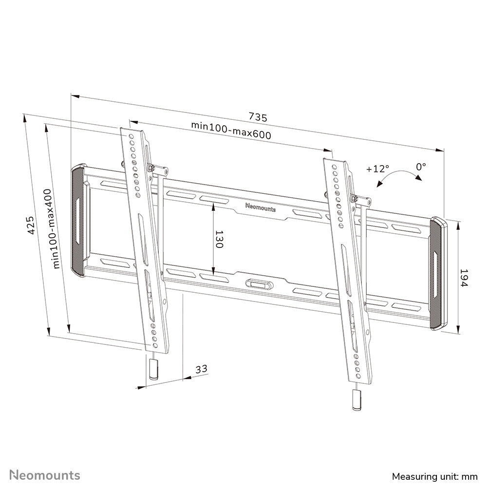 Neomounts WL35-550BL16 tv-beslag 2,18 m (86") Sort