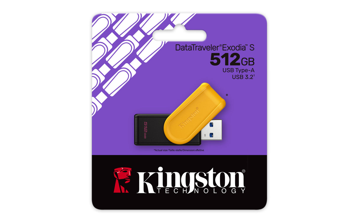 Kingston Technology DataTraveler Exodia S 512GB 3.2 Gen 1 USB stick Sort