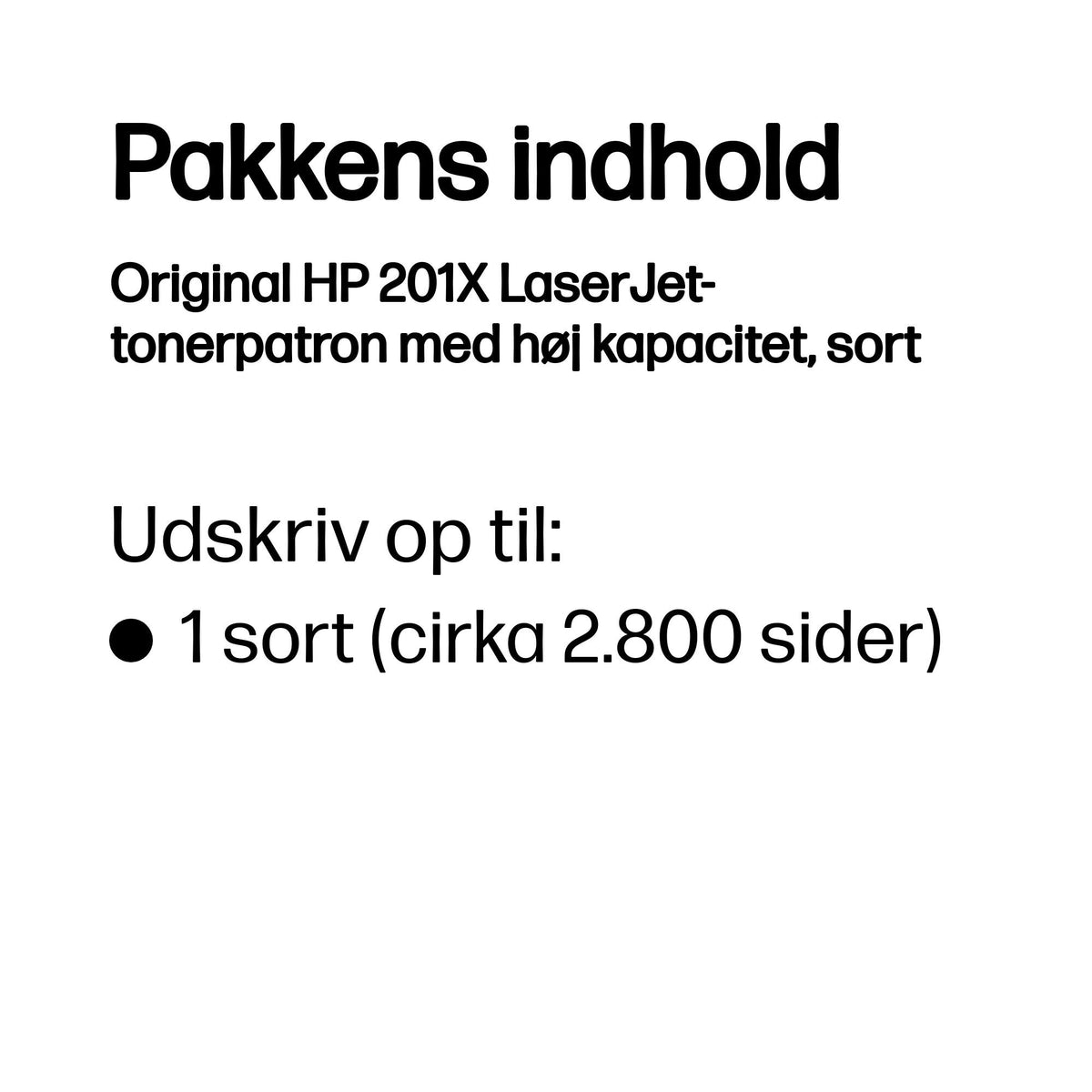 HP 201X Sort 2800 sider Toner CF400X