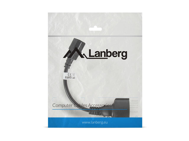 Lanberg CA-C14E-10CC-0018-BK el-ledning Sort 0,18 m C14 forbinder