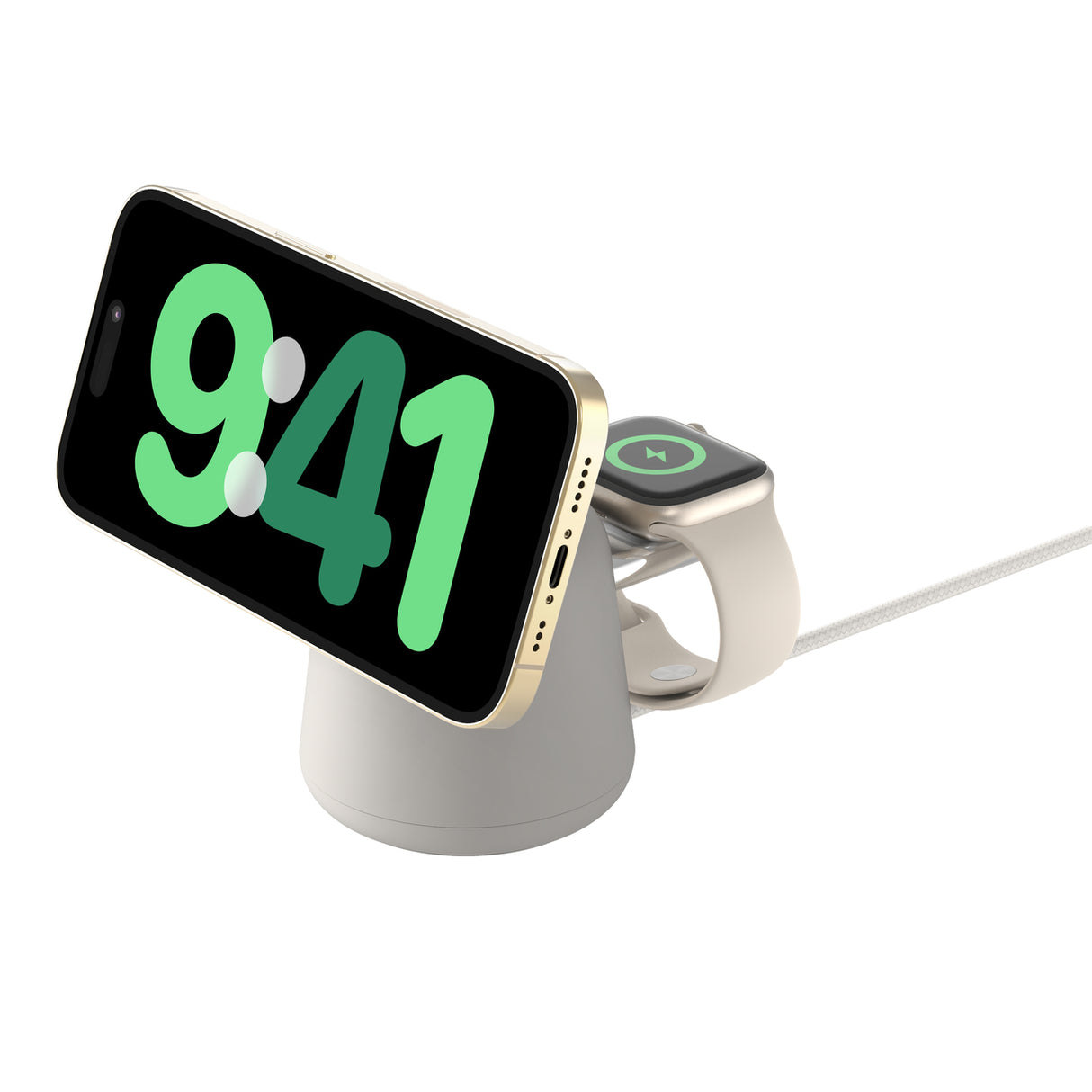 Belkin Boost Charge Pro 2-i-1 15W trådløs ladestation - Sand