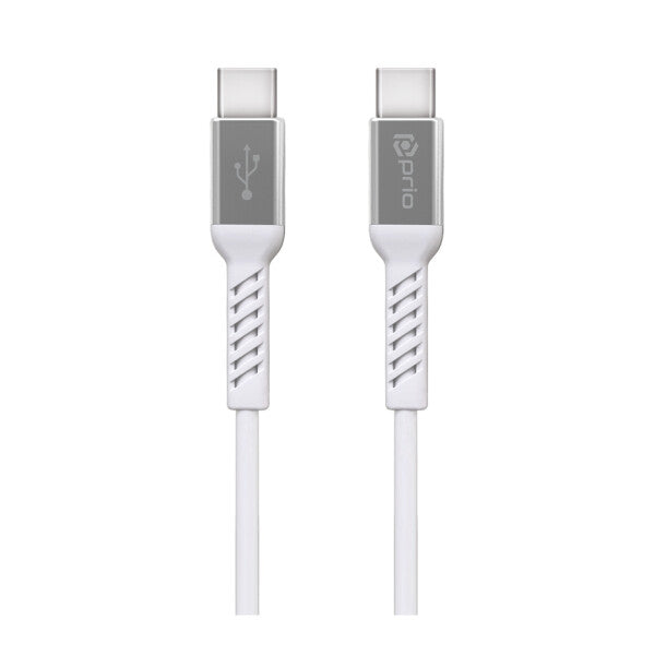 prio Opladnings- og datakabel USB C til USB C 2,0m hvid