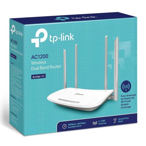 TP-Link Wi-Fi Router Archer A5 AC1200, 1200Mbps, LAN/WAN, 802.11ac, hvid EU