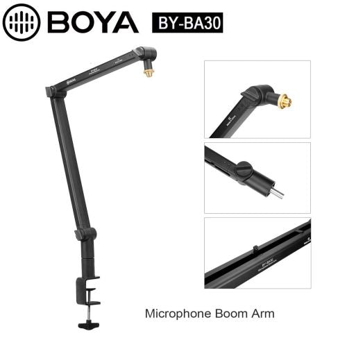 BOYA Holder, Mikrofon Boom Arm (stål) Sort EU