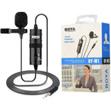 BOYA Mikrofon Kablet, Omni Directional polar mønster Lavalier, Højkvalitets lyd, Arbejde med kameraer, smartphones og computere, 3,5 mm udgang sort EU