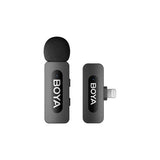BOYA Mikrofon Trådløs BY-V1 V2.0 2,5 GHz med 1 sender og 1 modtager (Lightning) Black EU