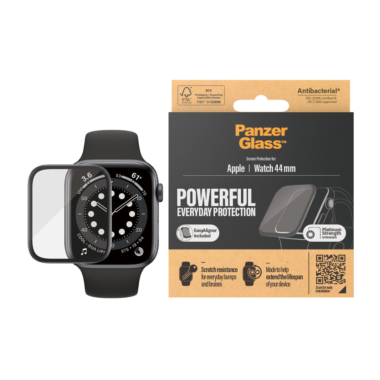 PanzerGlass Apple Watch Series 4 / 5 / 6 / SE - 44mm - Screen Protector Glass
