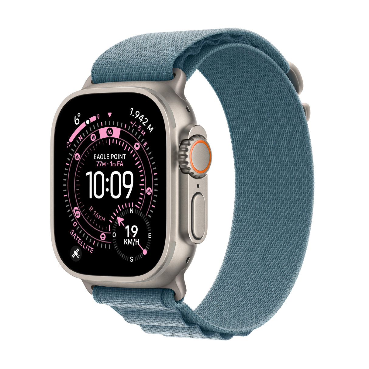 *Apple Watch Ultra 3 GPS + Cellular 49mm Natural Titanium Case with Light Blue Alpine Loop - Small