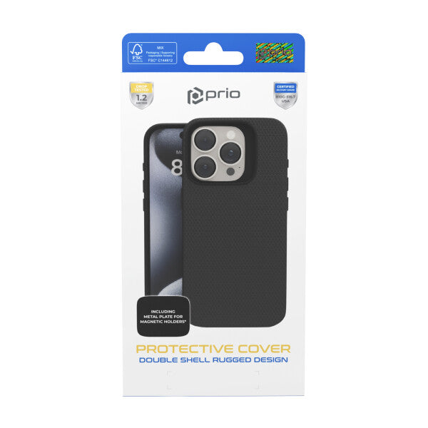 prio Beskyttelsescover til iPhone 17 Pro (6,3 tommer) sort