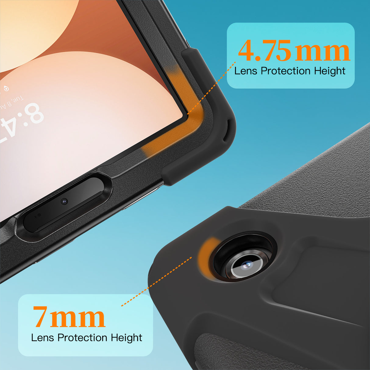 DK Protective Cover incl. handle & Strap without front screen, cover for Samsung Tab A11+