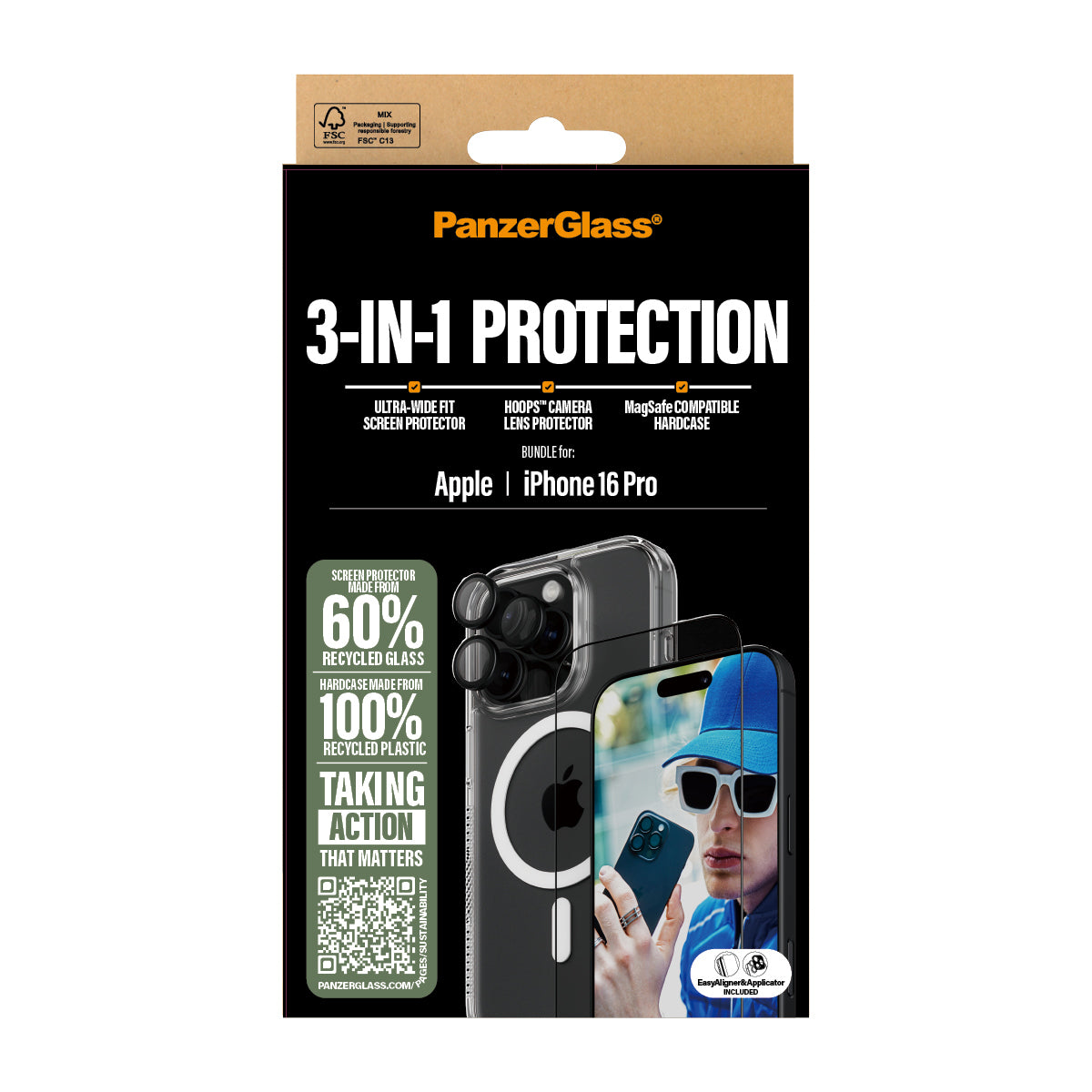 PanzerGlass  3-in-1 Protection Pack Apple iPhone 16 Pro