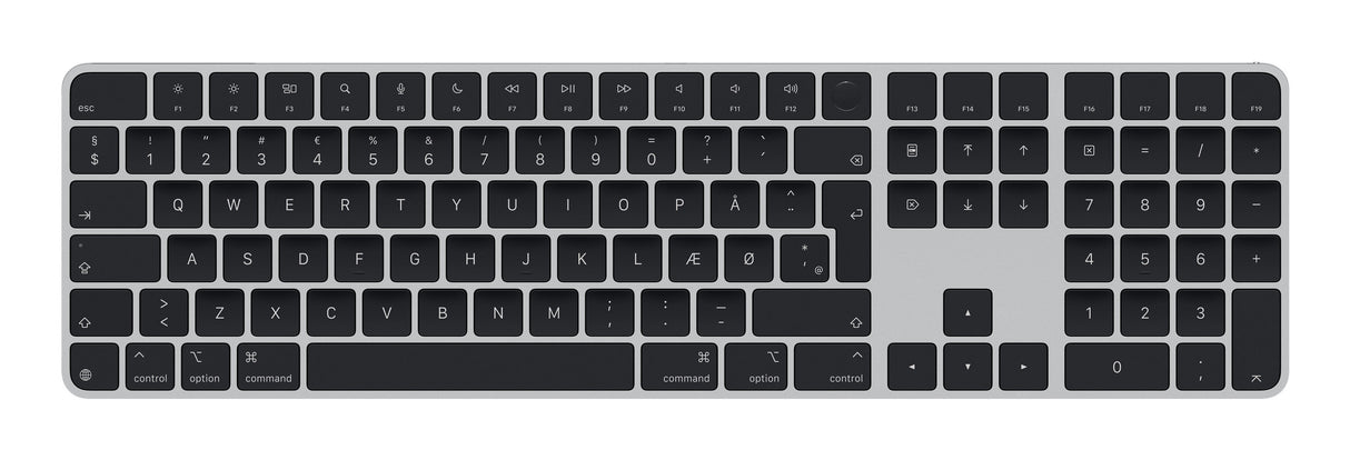 Apple Magic Keyboard with Touch ID and Numeric Keypad for Mac models with Apple silicon - Dansk - Black Keys (2024)