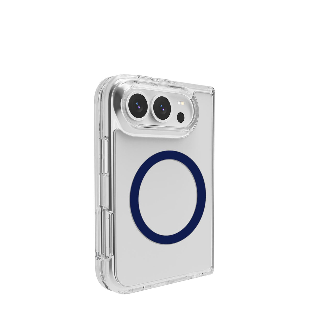 Celly Gelskin Mag Transparent cover with Dark Blue magsafe ring for iPhone Duo