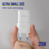 Allity wall charger GaN PD QC ATC-01-20WACr 1x USB-C 1x USB-A 20W white